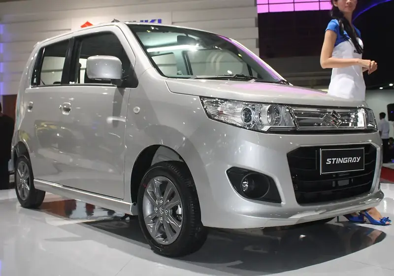 A compact hatchback car for city and highway travel