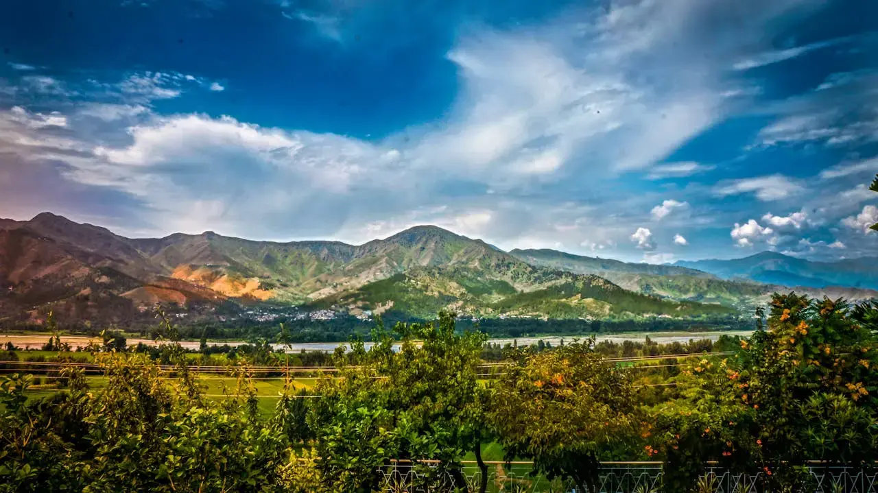 Breathtaking view of mountains and valley in Kalam, Pakistan